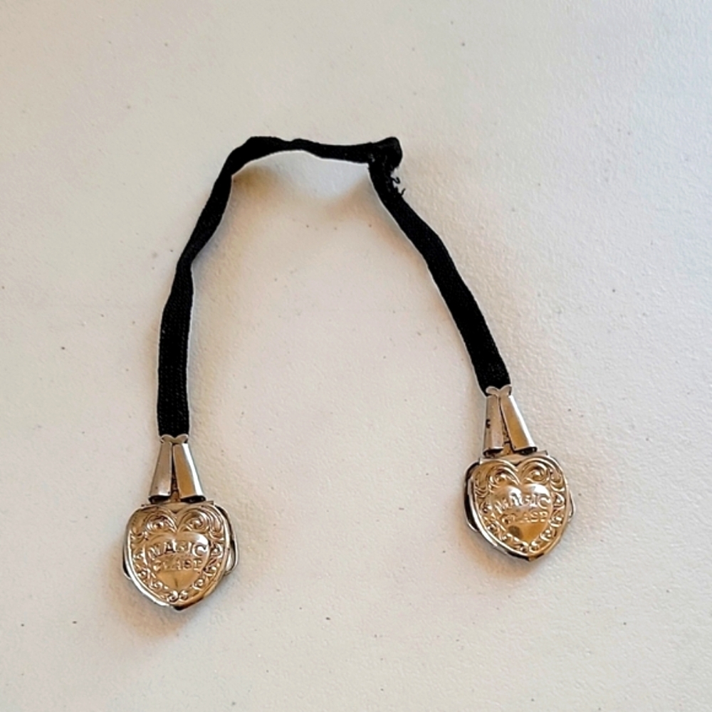 Vintage "Magic Clasp" Hearts Dental Bib/Napkin Clips - 1900